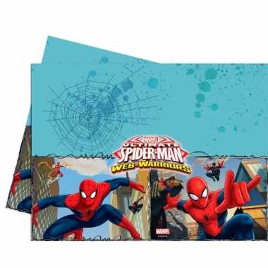 Plastic kinderfeestje spiderman tafelkleed 120 x 180 cm