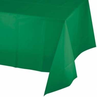 Plastic wegwerp tafelkleed groen 137 x 259 cm