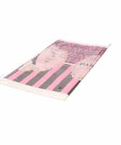 Plastic frankrijk parijs thema tafelkleed roze 259 cm