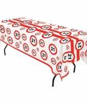 Plastic stopborden tafelkleed 21 jaar