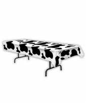 Plastic tafelkleed met koeienvlekken 275 x 135 cm