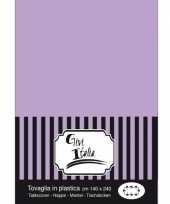 Plastic wegwerp tafelkleed lila paars140 x 240 cm